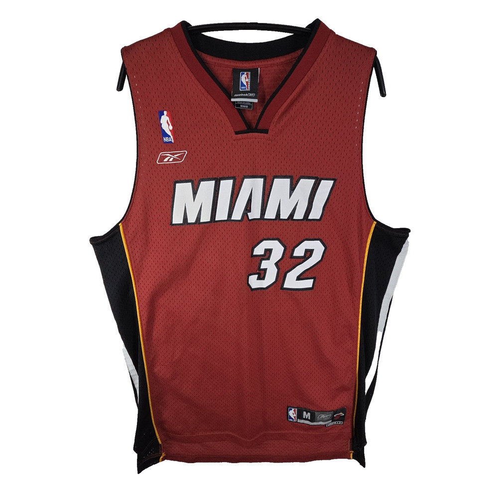 Reebok O Neal Miami Heat Shirt Champion Jersey M NBA #32 Basketball Sleeveless